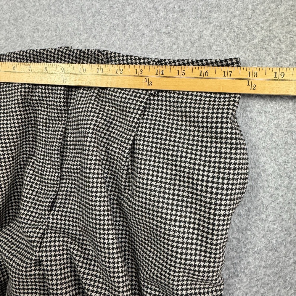 VTG 90s Eddie Bauer Houndstooth Wide Leg Pants Womens 16 Wool Blend Pleated - Picture 4 of 9